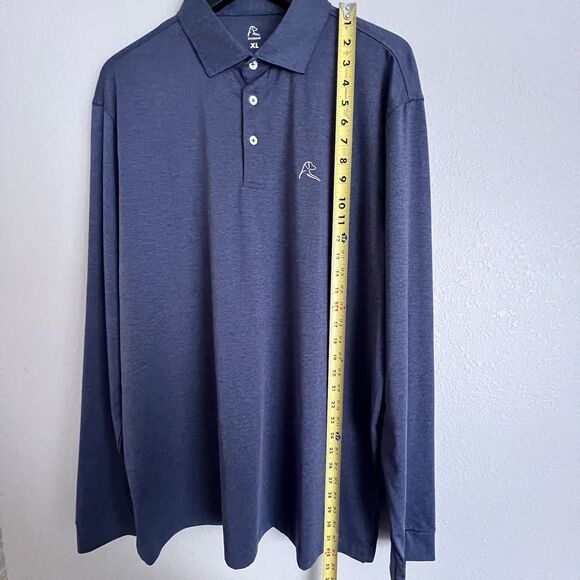 Rhoback Mens Long Sleeve Performance Polo Size XL Heather Blue - Picture 4 of 5